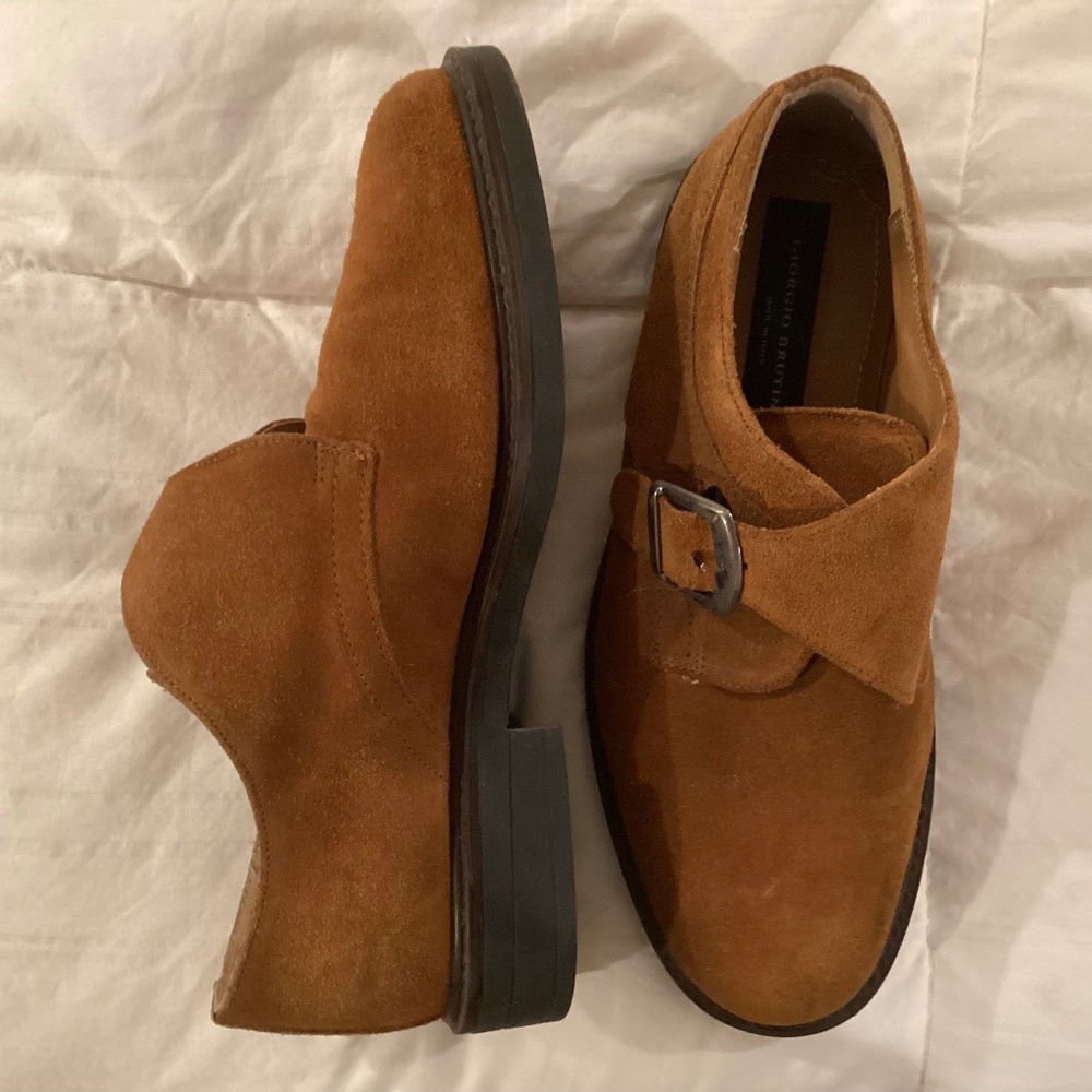 Brown Suede Monkstrap - Italian - Size 8